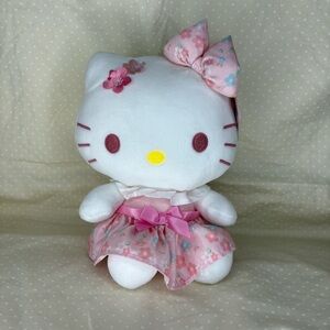 NWT Aoger Hello Kitty Sanrio Floral Sakura Dress Bow Plush